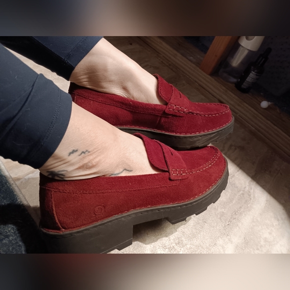 Born Red Suede Loafers - Picture 4 of 11